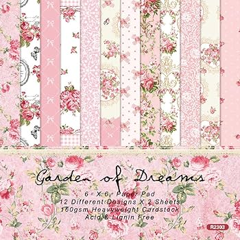 Amazon.com : Scrapbook Paper, 24 Sheets Rose Floral Craft